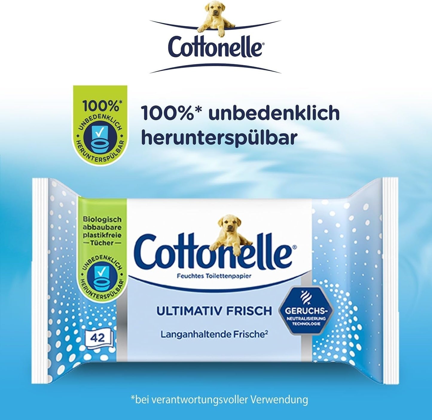 Toallitas húmedas, Ultimate Fresh, 12 x 42 toallitas, tecnología Deodycylx, respetuosas con la piel, sin alcohol ni colorantes, sensibles, biodegradables