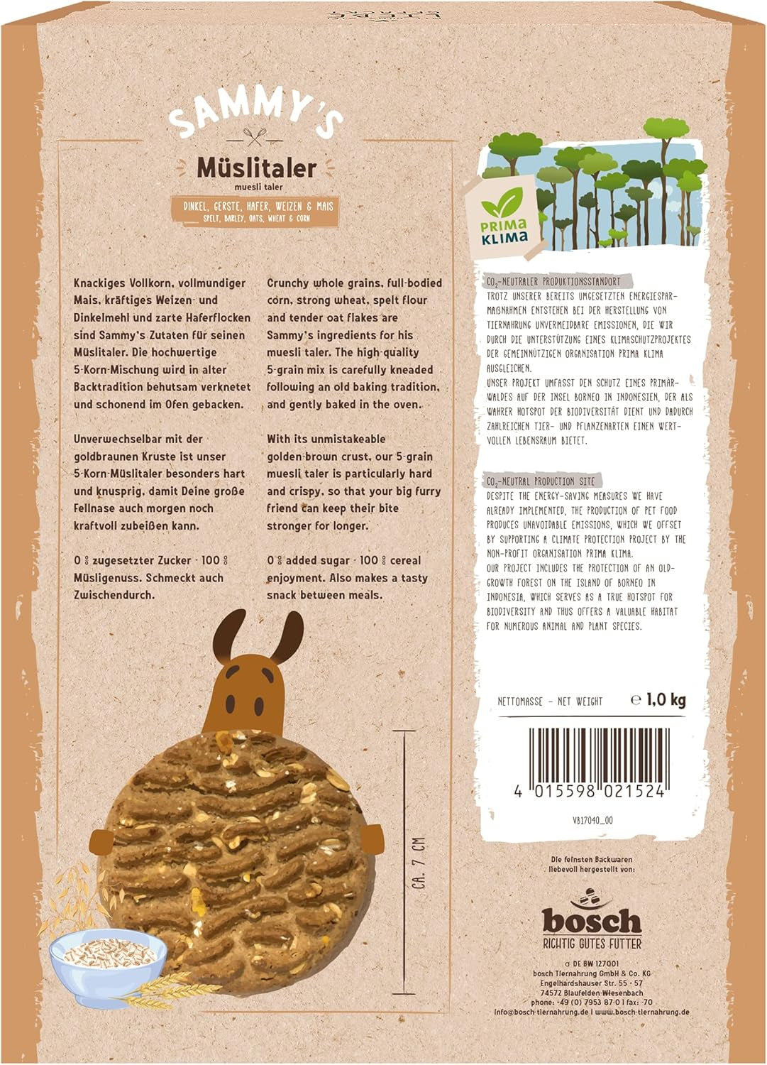 Sammy´S Müslitaler | Knusprig Gebackene Hundesnacks | 5-Korn-Müslitaler Für Deine Große Fellnase (Ab 30 Kg) | 1 Kg Cereal Naty Tienda