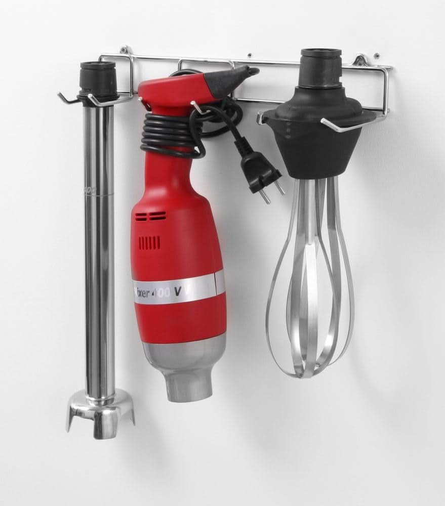 HENDI Juego de batidora de pie, con soporte y soporte para montaje en pared, altura: 400 mm, 9 velocidades: 2000 a 9000 RPM, hasta 80 litros, Ø100X750 mm, 230 V/400 W, acero inoxidable, poliamida Cocina Naty Shop