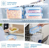 Emsa 515585 Clip y cierre para alimentos | Juego de 3 piezas | plástico | transparente / verde | Cajas de almacenamiento de alimentos Naty Shop de 0,55 / 1 / 2,2 litros