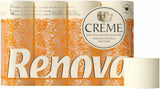 Papel higiénico Renova 4 capas crema perfumada, rollo de 12 rollos