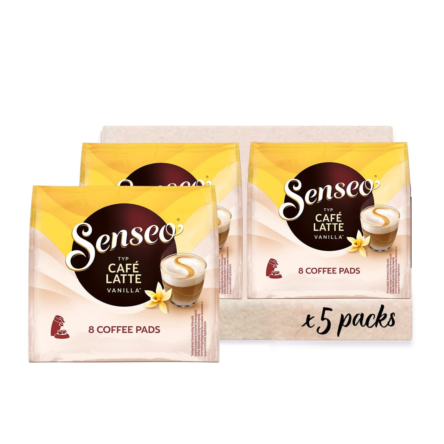 Senseo Pads Café Latte Vainilla, 5 x 8 Getränke, 40 Kaffeepads