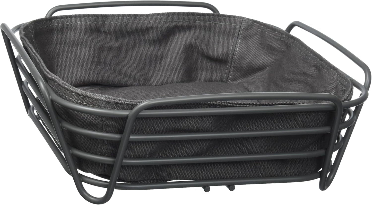 Blomus -DELARA- panera talla L, cuadrada, bolsa de tela extraíble, diseño elegante, 26 x 26 cm, color Rayo de luna (64075) Cajas para guardar alimentos Naty Shop Imán Talla única