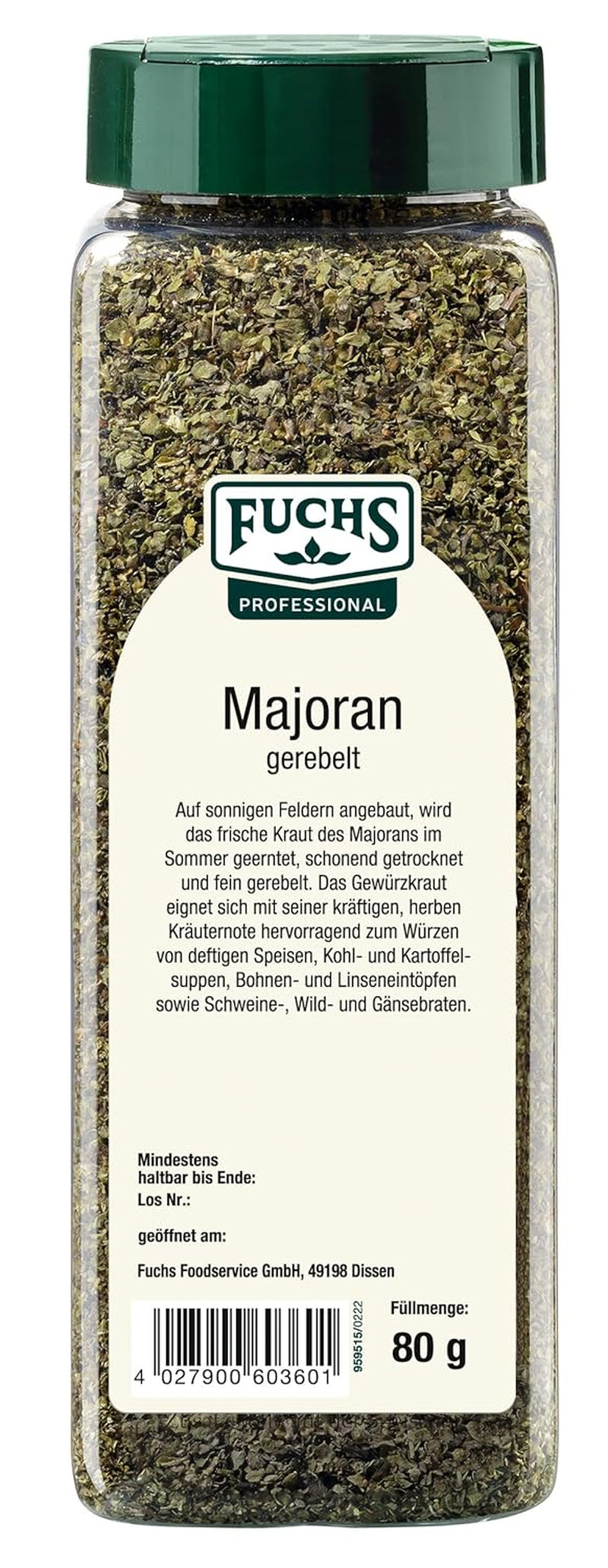 - Cinturón de mejorana | Mit praktischem Streuaufsatz | Zum Verfeinern von Bohnen- und Linseneintöpfen | 80 g de Streuer grande