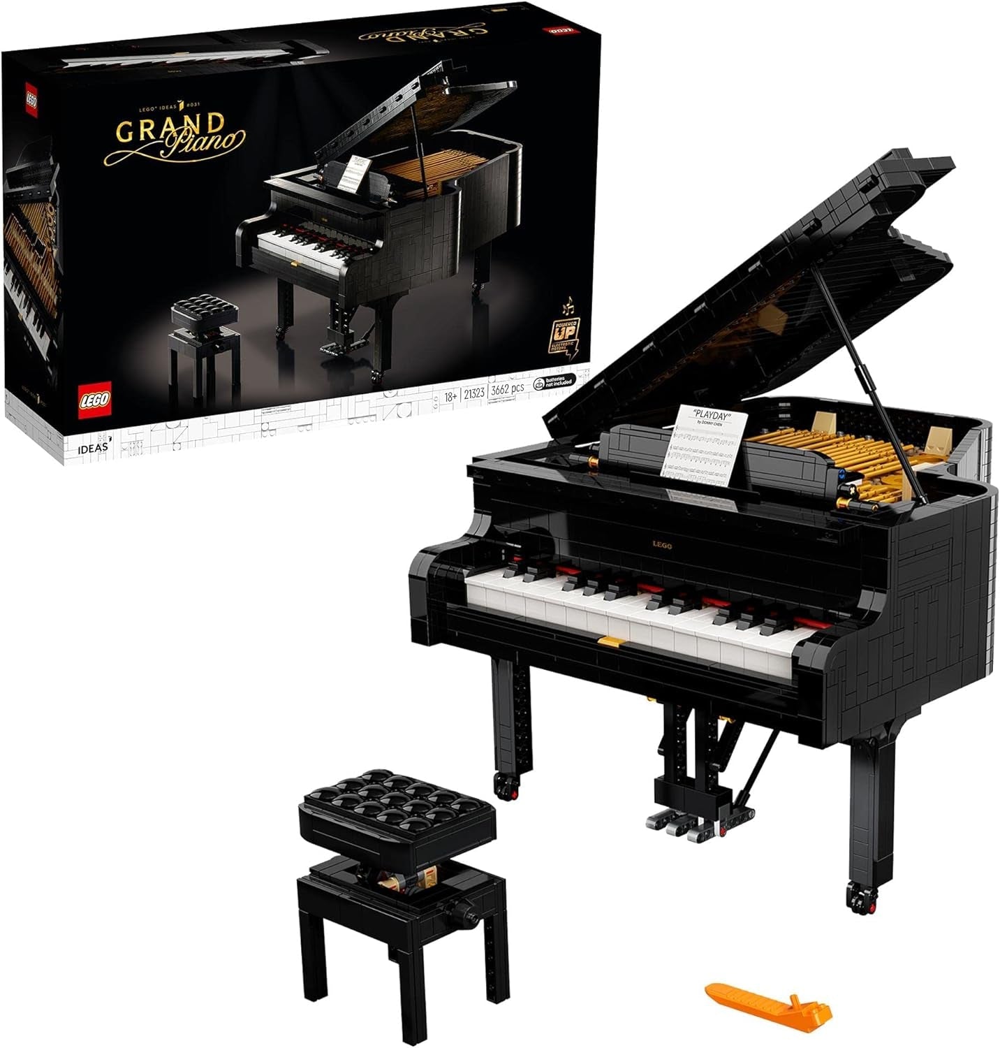 Piano de cola de concierto LEGO Ideas (21323); Conjunto de construcción; Tu propio piano de concierto; Gran proyecto de modelado para pianistas, músicos, amantes de la música o aficionados con talento (3662 piezas) Juegos de construcción Besuche den LEGO-Store Single