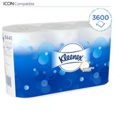Kleenex Standard Roll 8441 Papel higiénico - Papel higiénico de 2 capas - 6 paquetes de 6 rollos x 600 hojas cada uno, blanco (36 rollos/21,600 hojas en total)