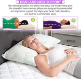 Paquete de 2 almohadas de bambú King Size - Almohada de cama ajustable de espuma viscoelástica triturada - Espalda, barriga, para dormir de lado, funda extraíble, alternativa refrescante al plumón de hotel, King (paquete de 2) Naty Shop Standard Pillows