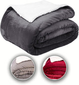 Cómoda manta Komfortec 150X200 Cm, manta polar mullida con certificado Oeko-Tex, cálida manta sherpa para el sofá, manta gruesa para el sofá, color burdeos Camas y mantas Besuche den Komfortec-Store Antracita 150 X 200 Cm