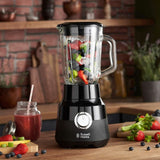 Batidora con base Russell Hobbs [1.5L Glassbehälter] Matt Schwarz (motor Starker 0.9PS, función Impuls-/Ice-Crush, Edelstahlmesser, Bpa-Frei Mixer, Elektrischer Zerkleinerer, Smoothie-Maker) 24722-56 Kitchen Naty Shop