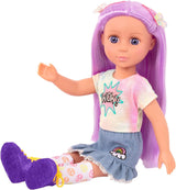 Glitter Girls - Luma - Muñeca articulada de 36 cm - Cabello morado y ojos morados únicos - Extensiones de cabello, lazo, pinzas y conjunto colorido - 3 años +
