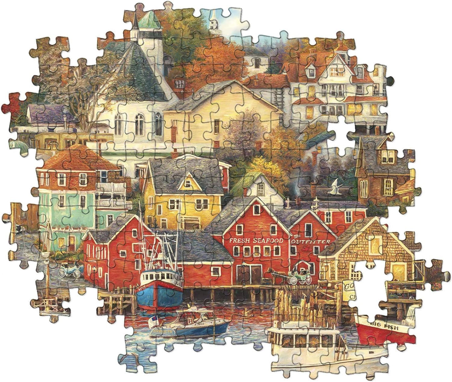 Clementoni - 31685 Puzzle Colección - Good Times Harbor - Puzzle 1500 piezas a partir de 14 años, puzzle de adultos con objetos ocultos, juego de habilidad para toda la familia, Puzzle mediano Naty Shop