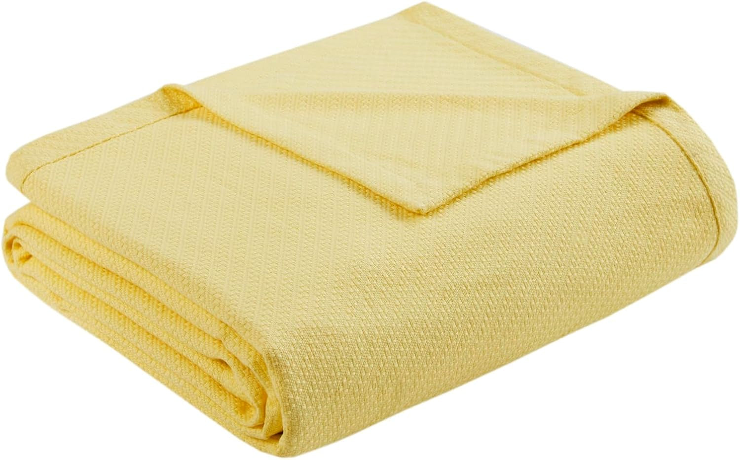 Madison Park Manta de algodón líquido de lujo de alta calidad, suave y cómoda, 100% algodón hilado en anillos para cama, sofá o sofá, tamaño Queen Naty Shop Edredones y edredones Amarillo King