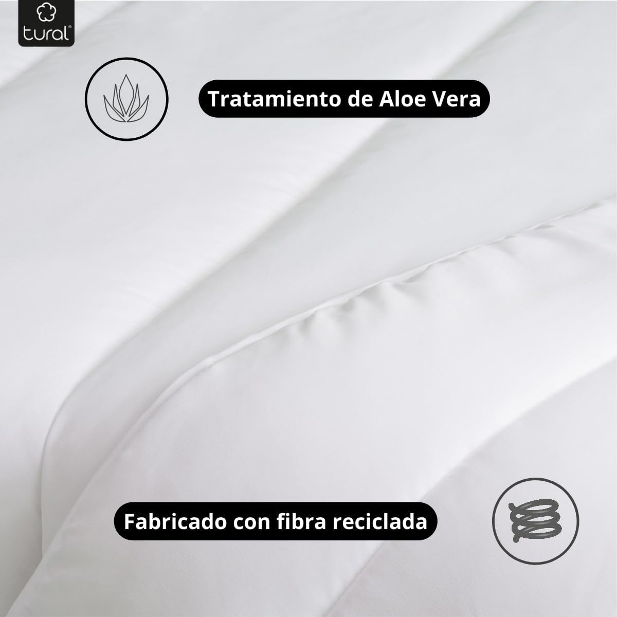 Tural - Edredón 150 X 220 cm con tratamiento Aloe Vera, relleno de fibra 300 G/M², suave, transpirable, certificado Oeko-Tex (blanco, cama 90 cm) Edredones y edredones Naty Shop