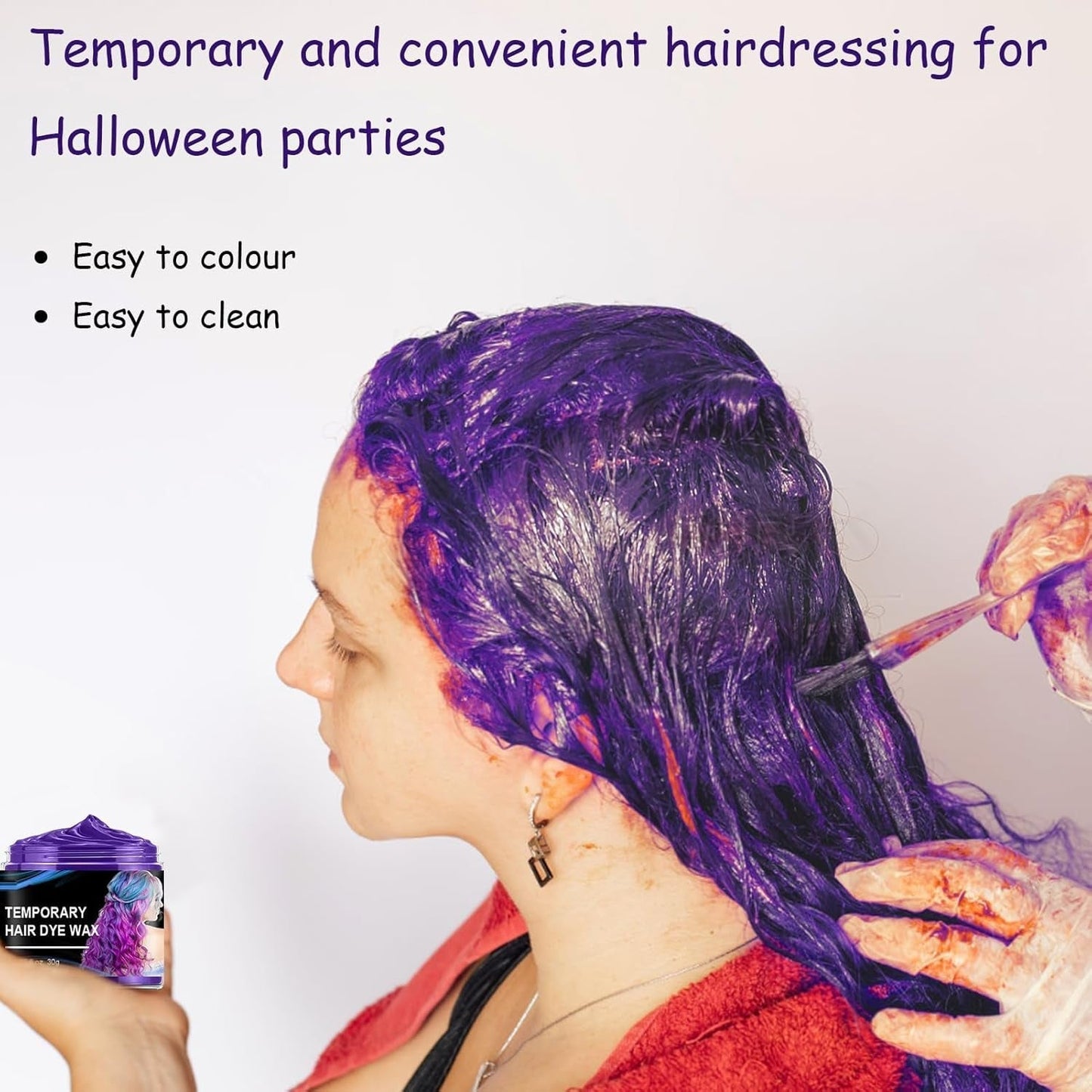 Tinte temporal para el cabello para Halloween, 4 colores, Color de pelo cera, tono de cabello para estilismo para hombres y mujeres, tinte para el cabello para fiesta de Halloween, tienda Naty