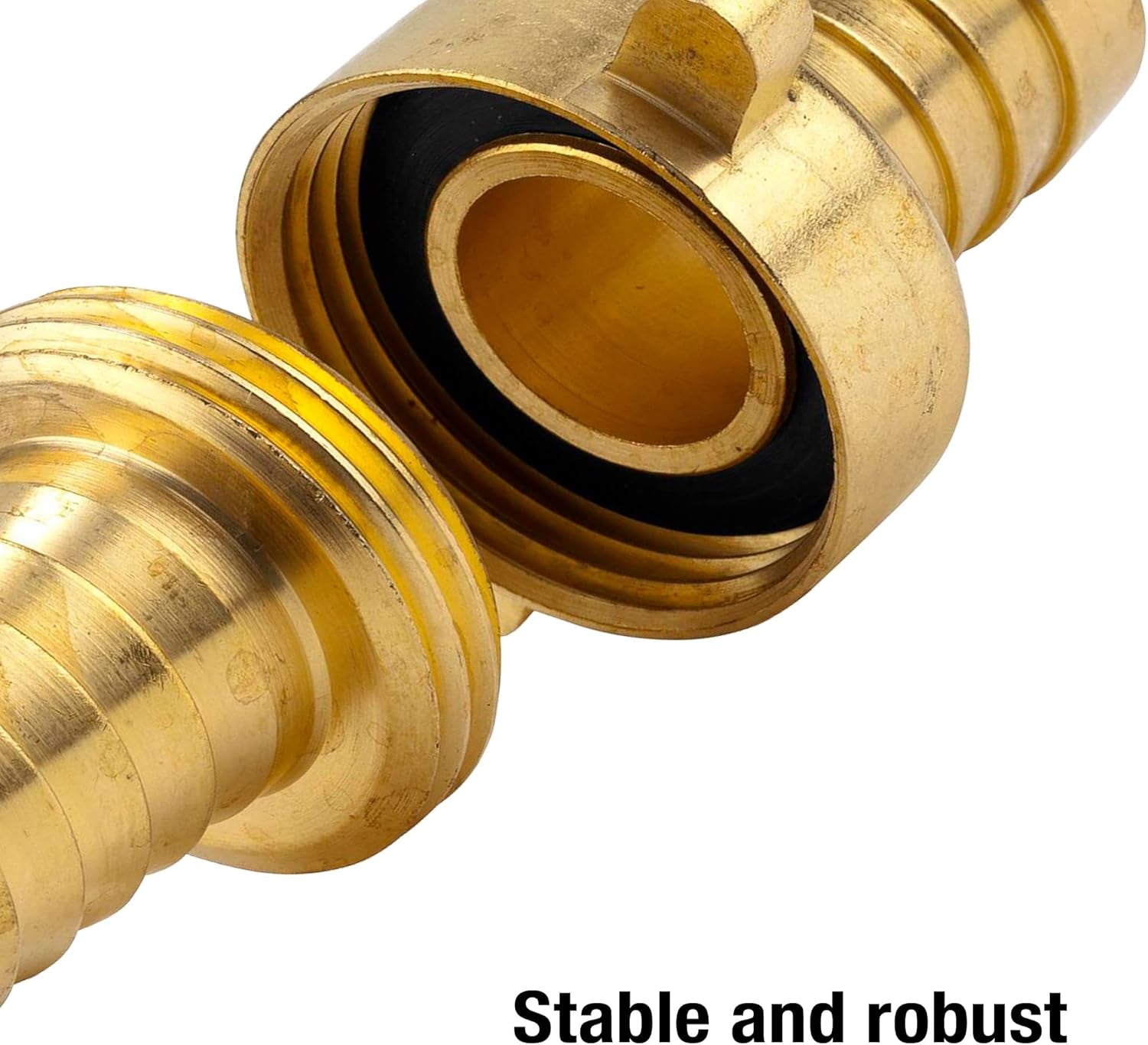 Accesorio de manguera de latón Gardena, 3 piezas: Accesorio de extensión de manguera, rosca de 33,3 mm (G 1 pulgada), para mangueras de 19 mm (3/4 pulgada) (7152-20)