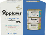 Applaws Comida húmeda natural para gatos Selección de gelatinas (paquete de 12 x 70 g)