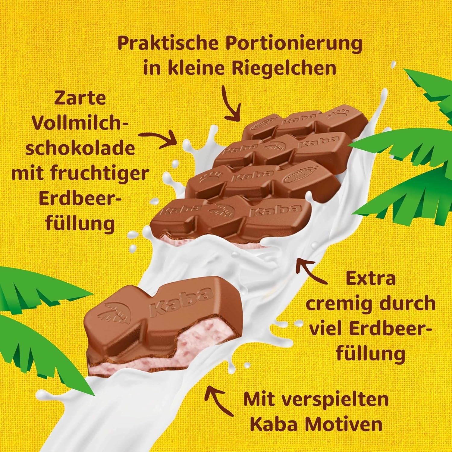 Chocolate con leche Kaba con crema de fresa, barra de chocolate rellena, barra de 90 g, chocolate derretido en la boca con crema afrutada de fresa y sabor original Kaba (paquete de 2)