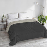 Edredón básico de invierno, liso y forrado, verde oscuro/crema, 200X245Cm Edredones y edredones Naty Shop Gris oscuro/gris claro 250X245Cm