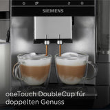 Cafetera espresso totalmente automática Siemens EQ700, pantalla TFT a color grande, 36 bebidas frías y calientes, cerveza fría, función 2 tazas, control por aplicación, sistema de limpieza automático, acero inoxidable negro, TQ717D03
