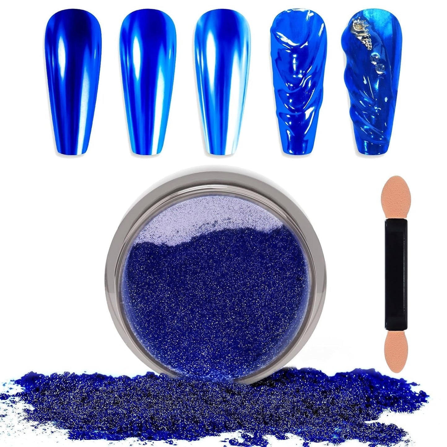 Chrome Nagel Pulver Spiegel Effekt Metallic Staub Holographische Glitter Glasierte Maniküre Dekoration Reflektierendes Pigment para DIY Gel Polish Nail Art, Harz Handwerk, Geschenke Für Gold