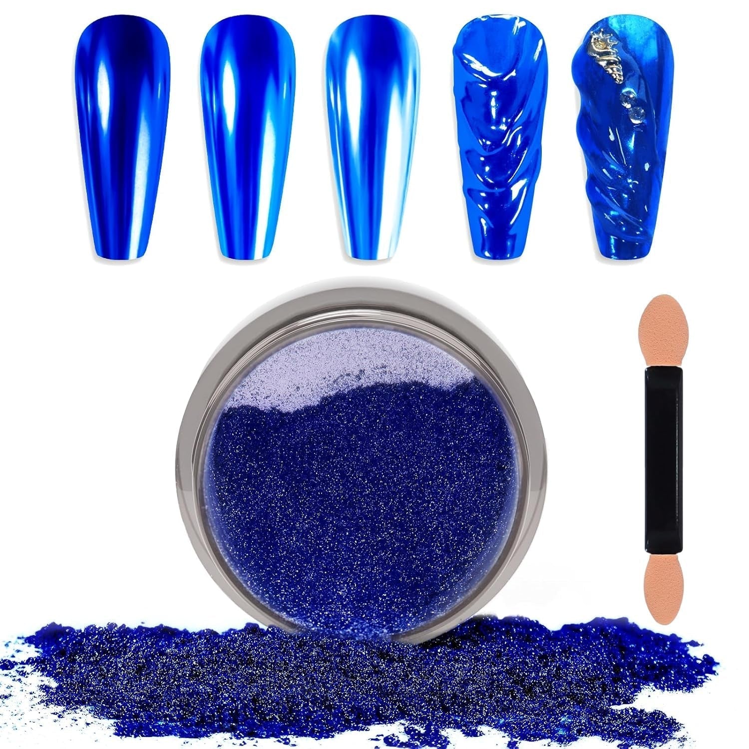 Chrome Nagel Pulver Spiegel Effekt Metallic Staub Holographische Glitter Glasierte Maniküre Dekoration Reflektierendes Pigment para DIY Gel Polish Nail Art, Harz Handwerk, Geschenke Für Gold