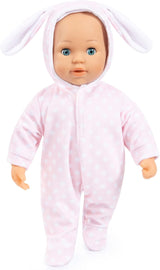Bayer Design 93822AA Babypuppe Anna, spricht 24 Babylaute, weicher Körper, Schlafaugen, Schnuller, Flasche, 38 cm, rosa, Pequeño