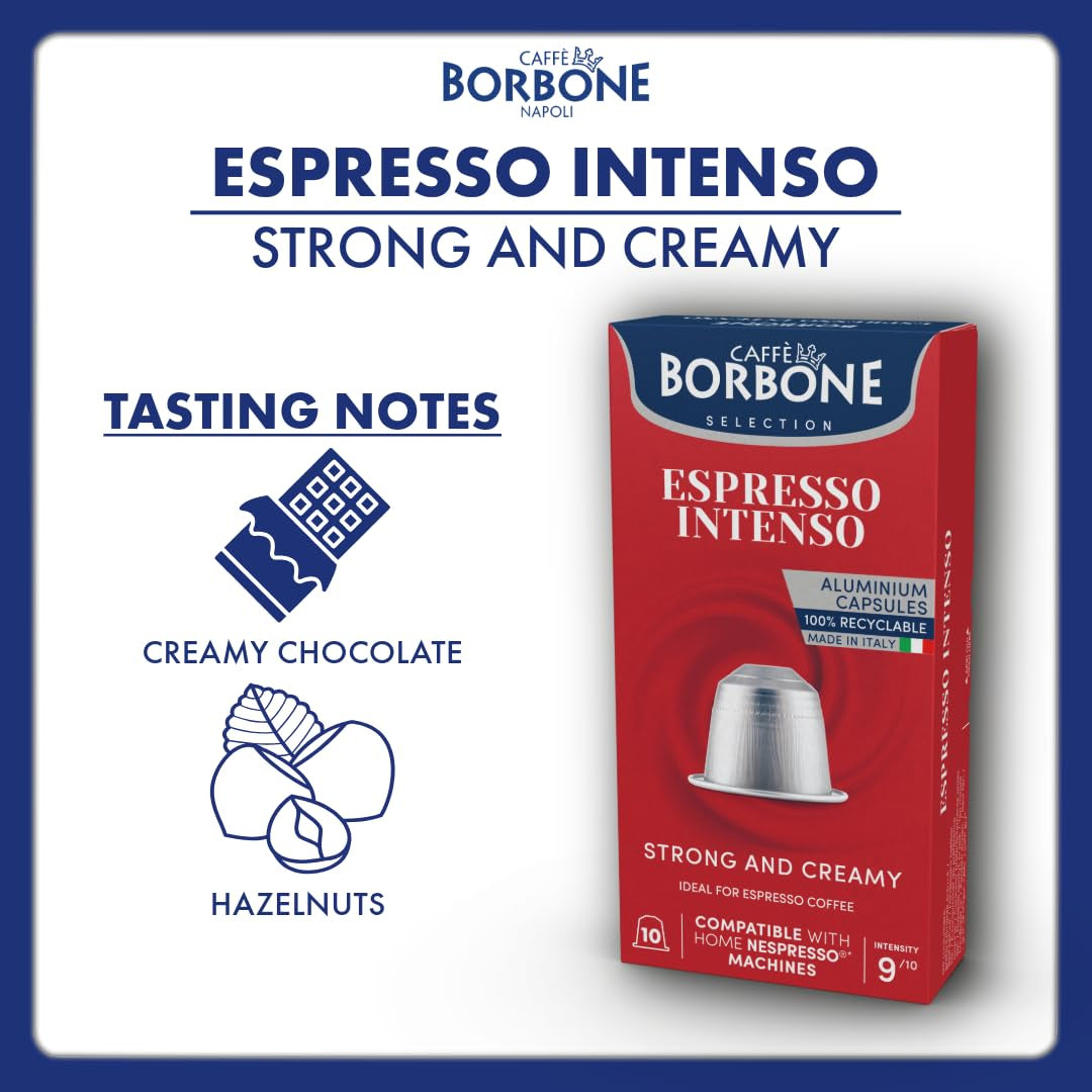 Caffe Borbone Espresso Fuerza 9/10 Compatible Nespresso 10 Cápsulas de Café