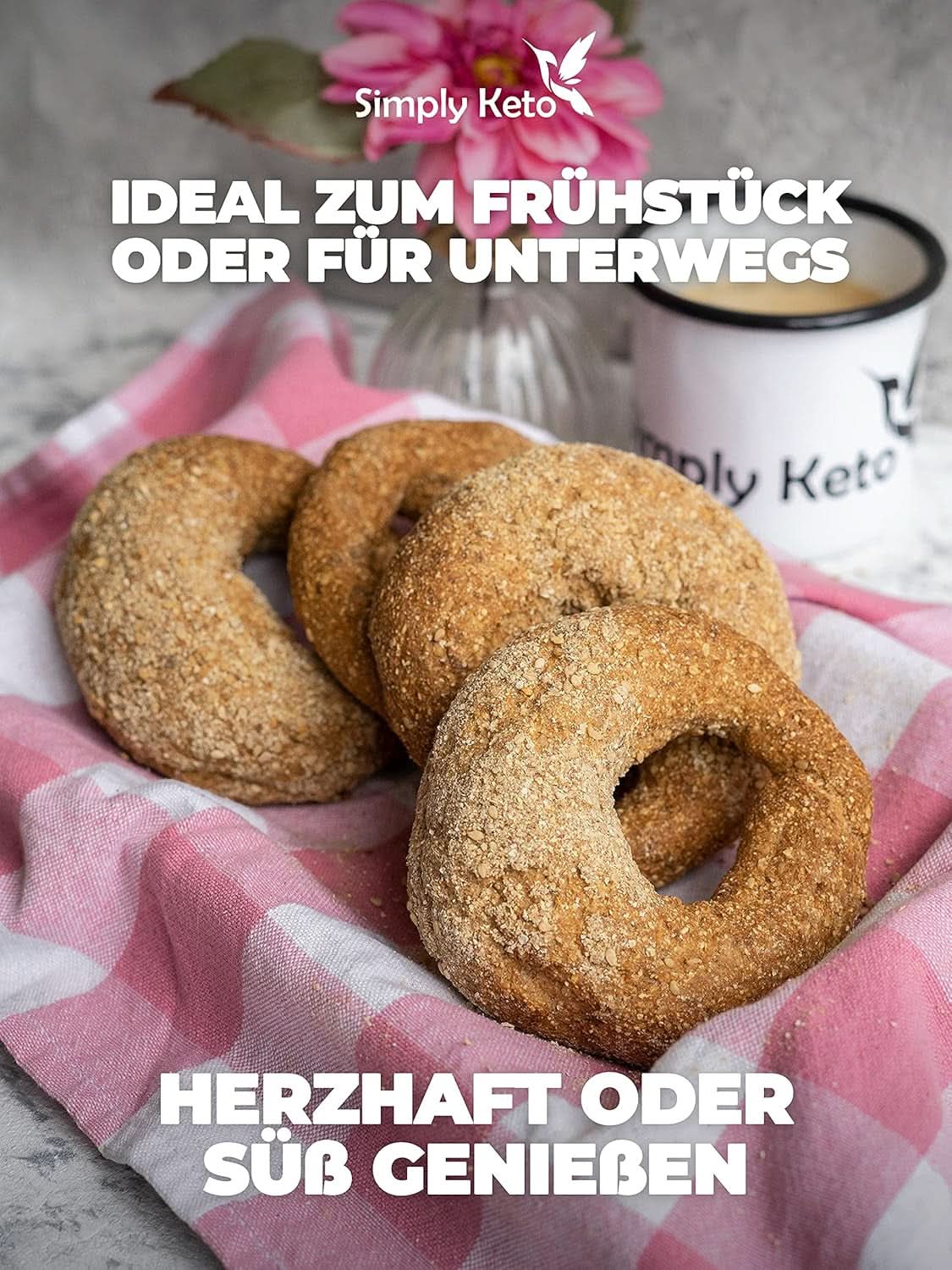 Mezcla para hornear bagel Simply Keto Lower Carb* para una dieta baja en carbohidratos* y cetogénica - sin lactosa ni gluten - 335 gramos Naty Shop Kitchen