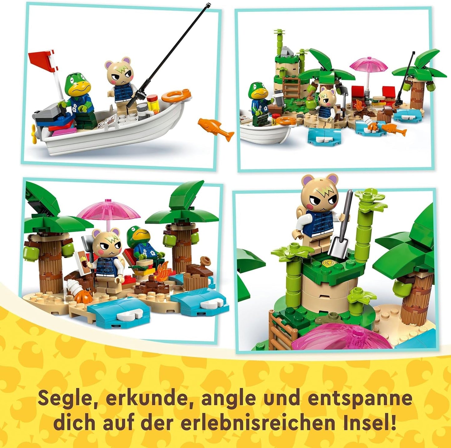 LEGO Animal Crossing Paseo en Barco por la Isla de Käptens, juguete creativo para niños con 2 minifiguras de la serie de videojuegos incluida Huschke, regalo para niñas y niños a partir de 6 años 77048 Juegos de construcción Besuche den LEGO-Store