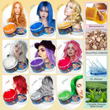 Tinte temporal para el cabello verde - Cera para teñir el cabello, tono de cabello para hombres y mujeres, pomada para el cabello natural, cera para teñir el cabello con clip de color para color de cabello de fiesta loca (4.23 oz, verde) Naty Shop Hair Dye