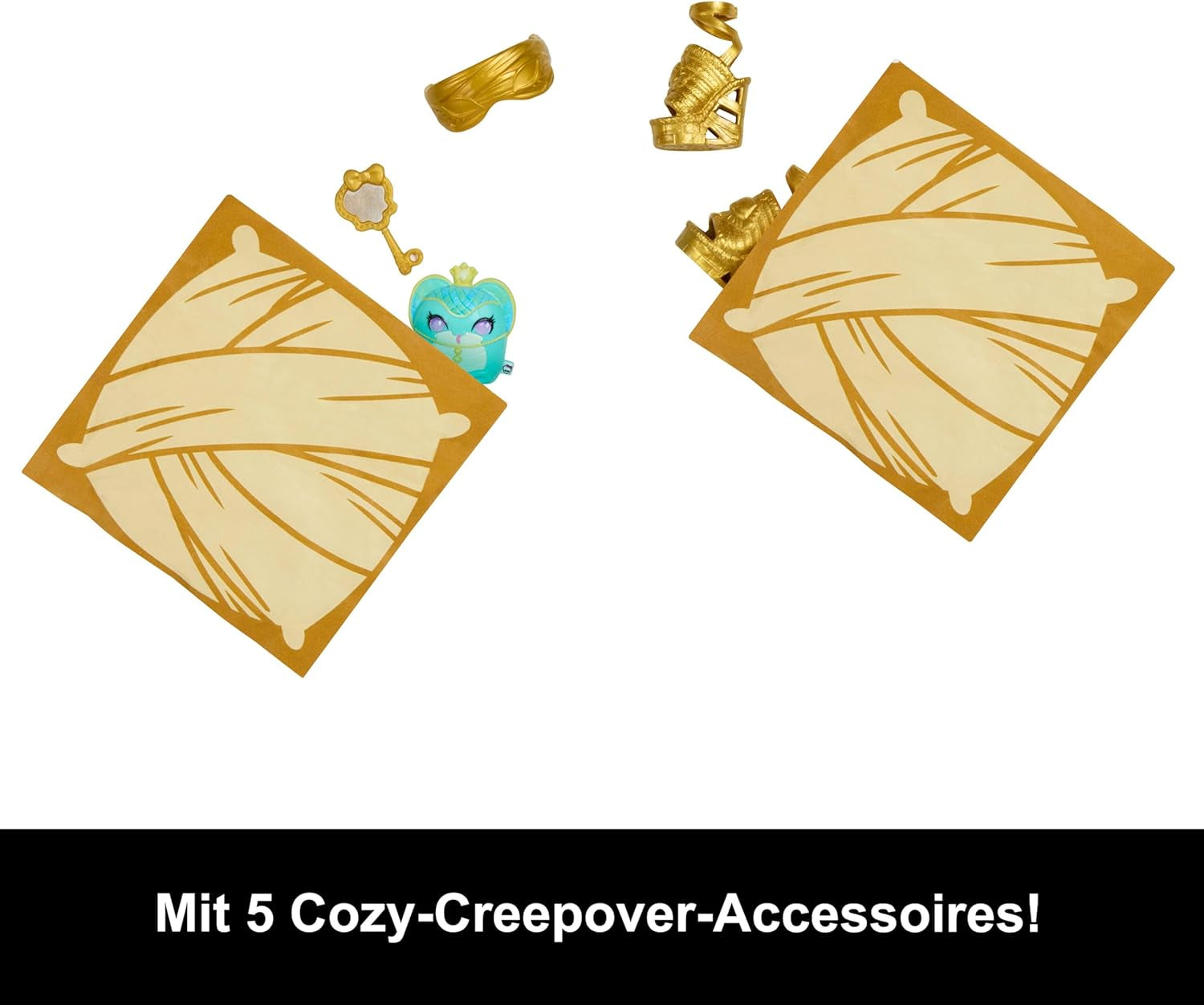 Muñecas y accesorios Monster High Buried Secrets, acogedor tema Creepover con una muñeca misteriosa y 5 sorpresas de unboxing (las cifras pueden variar), HYV64