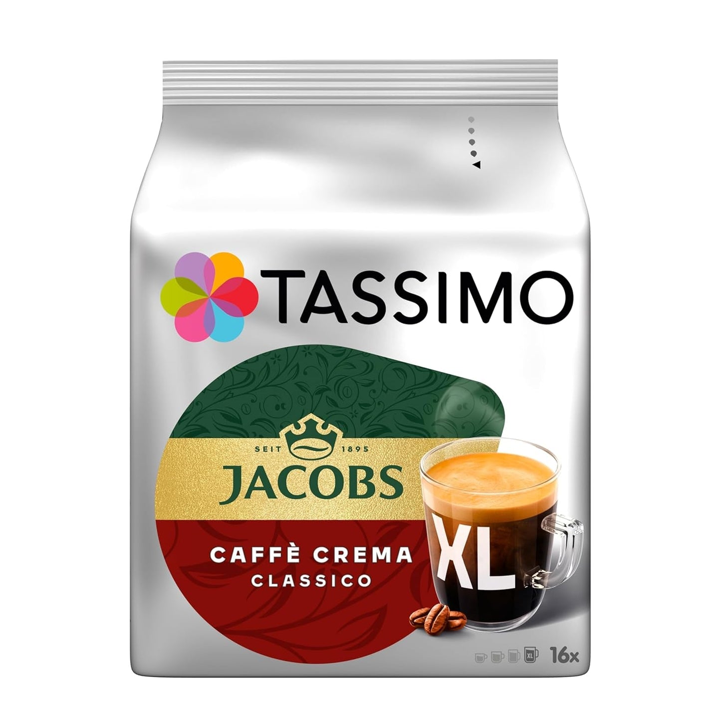Tassimo Kapseln Jacobs Caffè Crema Classico XL, 5 x 16 pastillas, 80 cápsulas de café