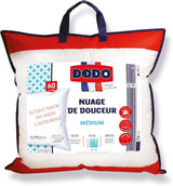 Almohada DODO Premium, 60 X 60 Cm, Confort Medio, Almohada Cloud De Douceur | A prueba de ácaros y esponjoso | Algodón Percal + Ribetes Lavable a máquina a 40 °C Almohadas estándar Naty Shop