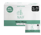 Naïf Toallitas para Bebé Sin Plástico 54 Piezas (1 Paquete x 54 Piezas) - Para Culito, Cuerpo y Cara del Bebé - Ingredientes Naturales