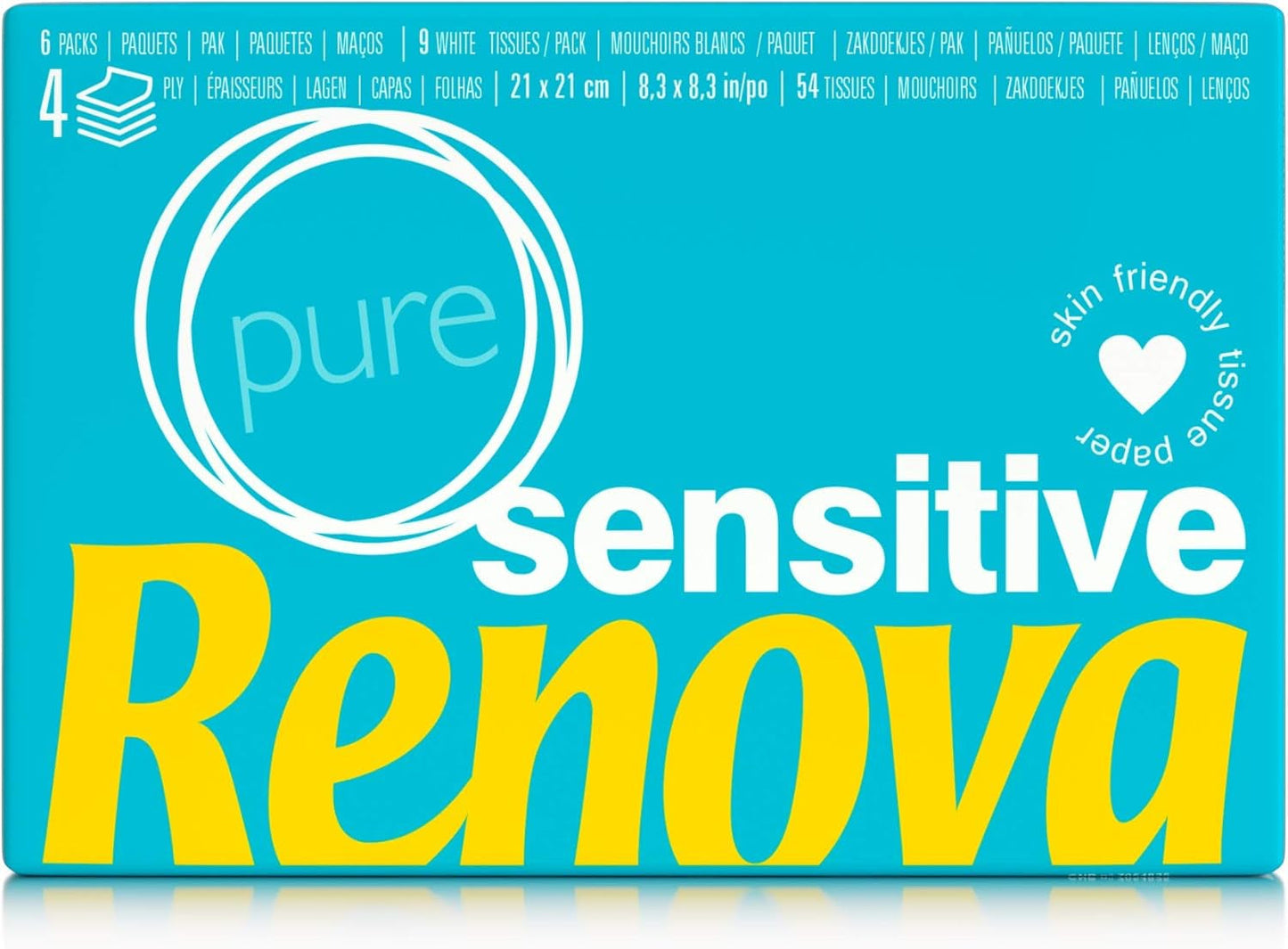 Renova Pañuelos Sensitive Pure - 6 paquetes de servilletas blancas