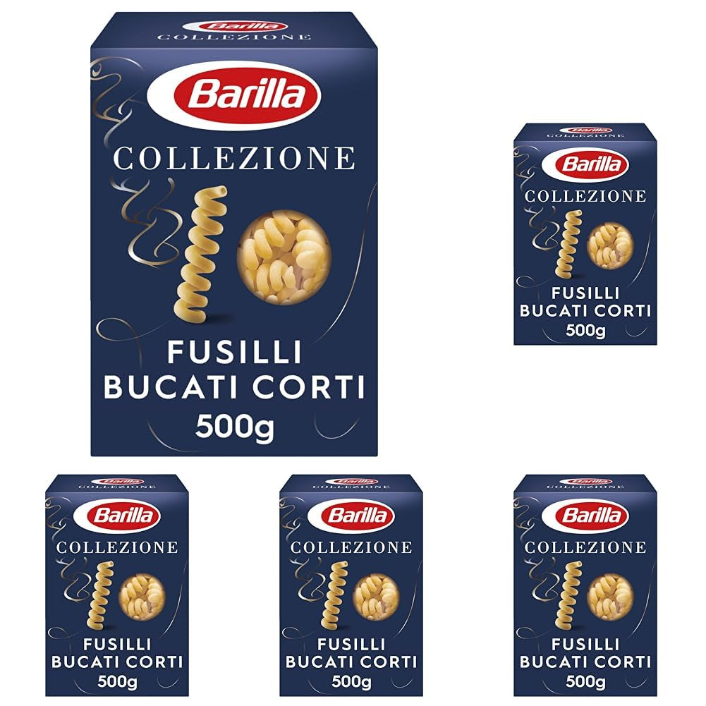 Pasta Barilla Collezione Fusilli Trozos Cortos, (1 x 500 g)