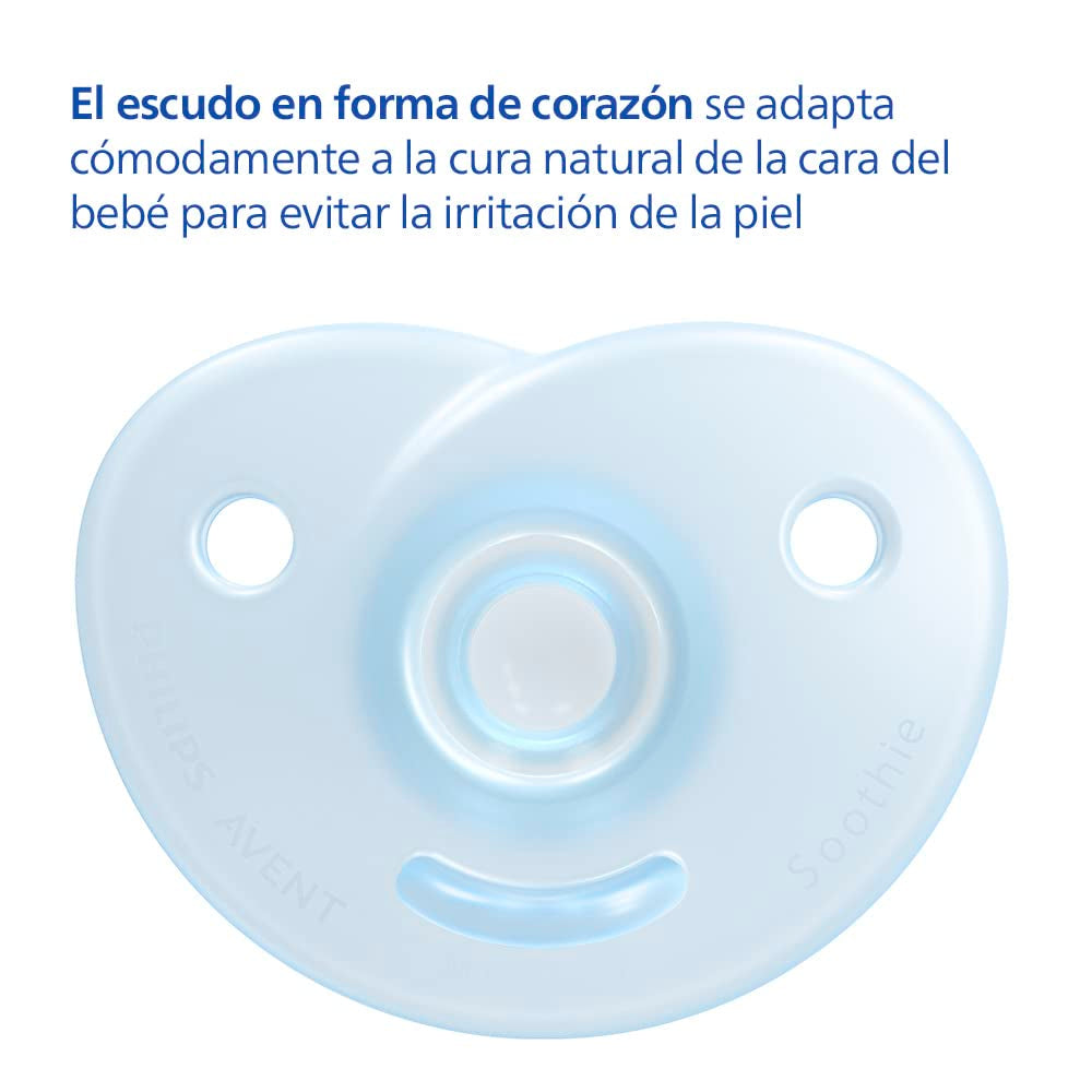 Philips AVENT Soothie - Chupete sin BPA para bebés de 0 a 6 meses, azul/celeste (modelo SCF099/21)