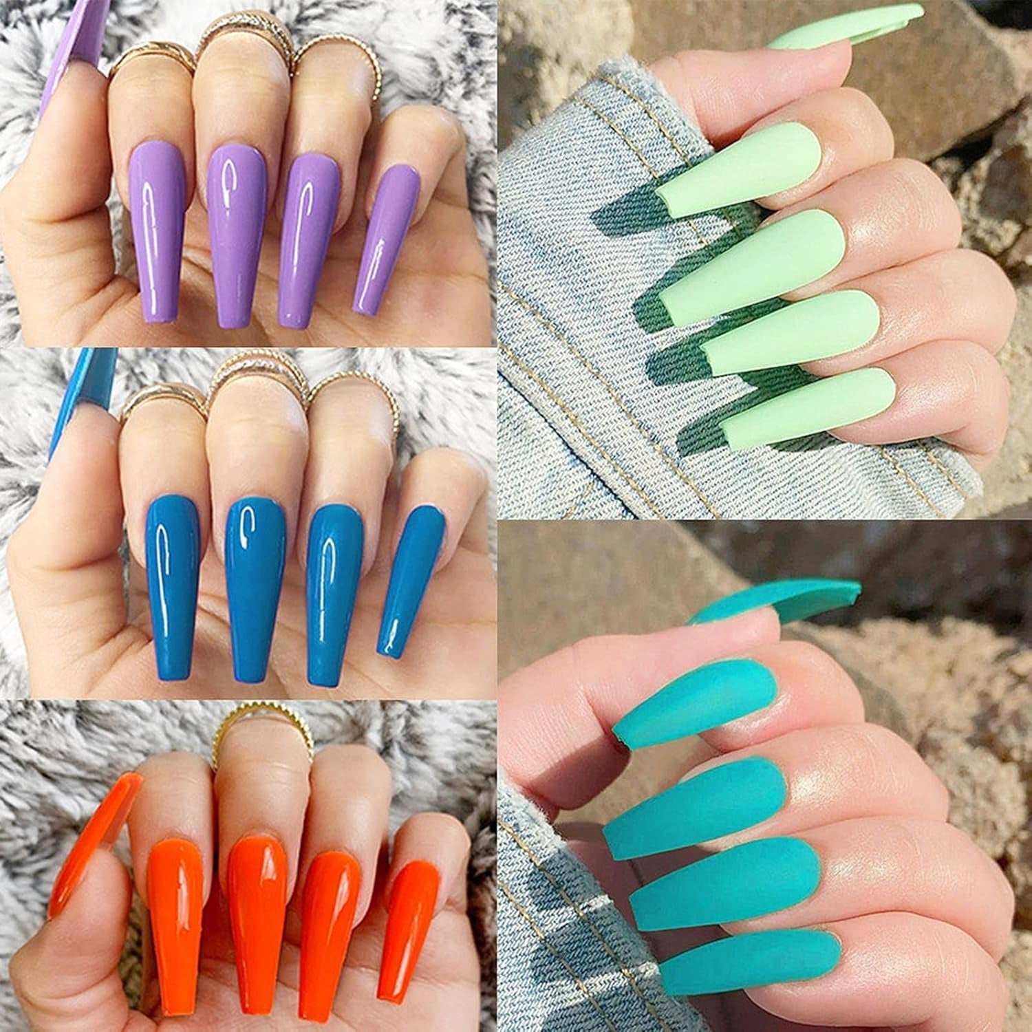 Uñas postizas transparentes extralargas, 240 piezas de uñas postizas de media cubierta, uñas postizas rectas cuadradas, extensiones de uñas francesas para salones de uñas y arte de uñas DIY