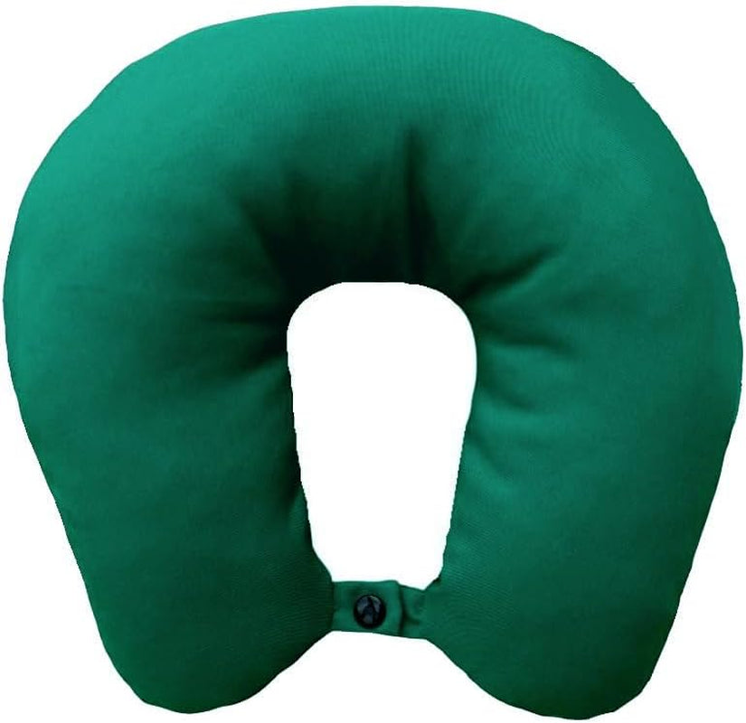 Lemos Home Almohada para el cuello con relleno de microfibra, almohada de apoyo para el cuello, cómoda almohada de viaje para avión, coche, oficina, ideal para camping, vacaciones y dispositivos de viaje (verde menta)