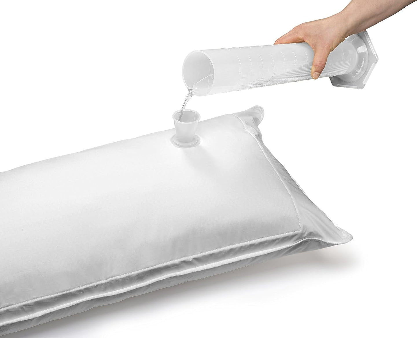 Traumnacht Almohada Ortopédica De Agua con Relleno Regulable, Funda 100% Algodón, 40 X 80 Cm, Desarrollada En Alemania - Fabricada En La UE, Blanco, 1 Pieza (1 Paquete) Naty Shop Standard Pillows