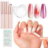 Aokitec 14 Piezas Herramientas de Silicona Pinceles para Gel Naillack UV, Pinceles de Gel Wiederwendbare para Naillack Cromo en Polvo para Uñas UV, Nail Art Zubehör para Efecto Espejo Ombre Blush, Nägel Selber Machen