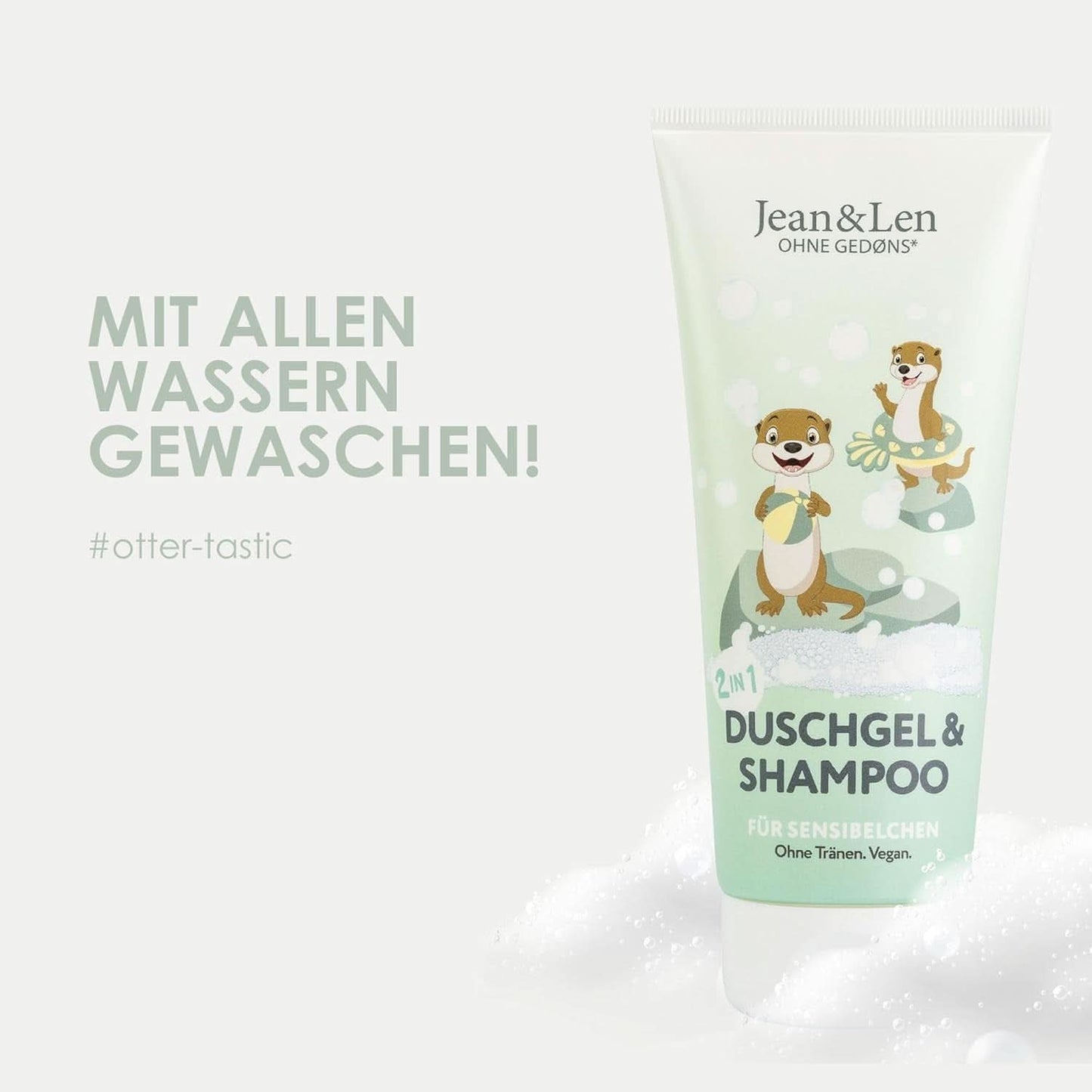 Jean & Len 2 en 1, Gel de ducha y champú para niños sensibles, 200 ml Ducha y baño Naty Shop