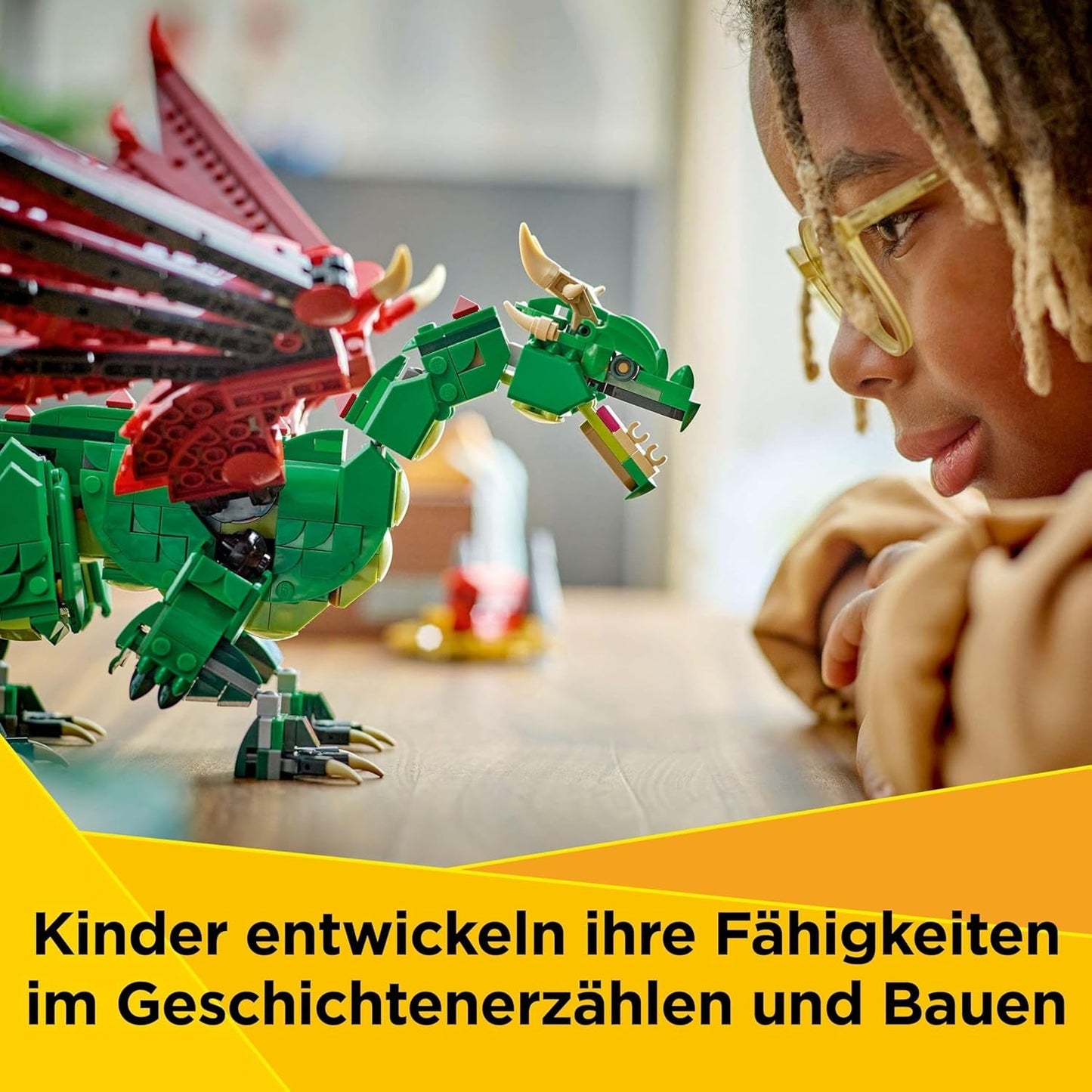 LEGO Creator Dragón Verde 3 en 1 - Juguete - Se convierte en serpiente marina o fénix - Juguete de construcción de animales para niños - Regalo para niños y niñas a partir de 9 años 31161 Juegos de construcción Besuche den LEGO-Store