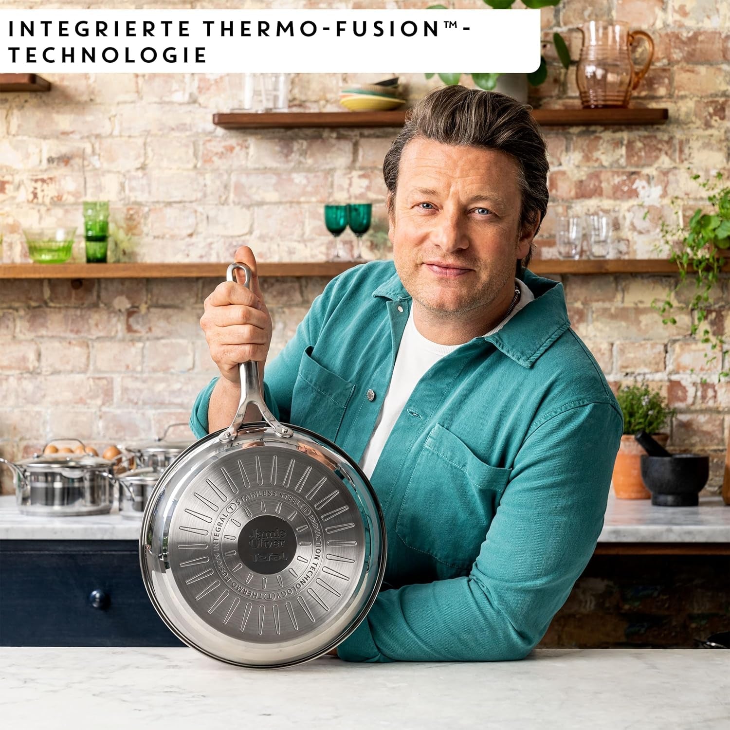 Sartén Jamie Oliver by Tefal Cook Smart 28Cm, Acero inoxidable sin revestimiento, Apta para inducción Ollas y sartenes Naty Shop