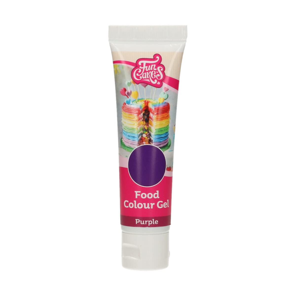 Funcakes Food Color Gel Violeta: Colorante alimentario altamente concentrado para masas, natas, fondant y mazapanes. Fácil dosificación. Una sola gota para crear colores vibrantes. Halal. 30 gramos.