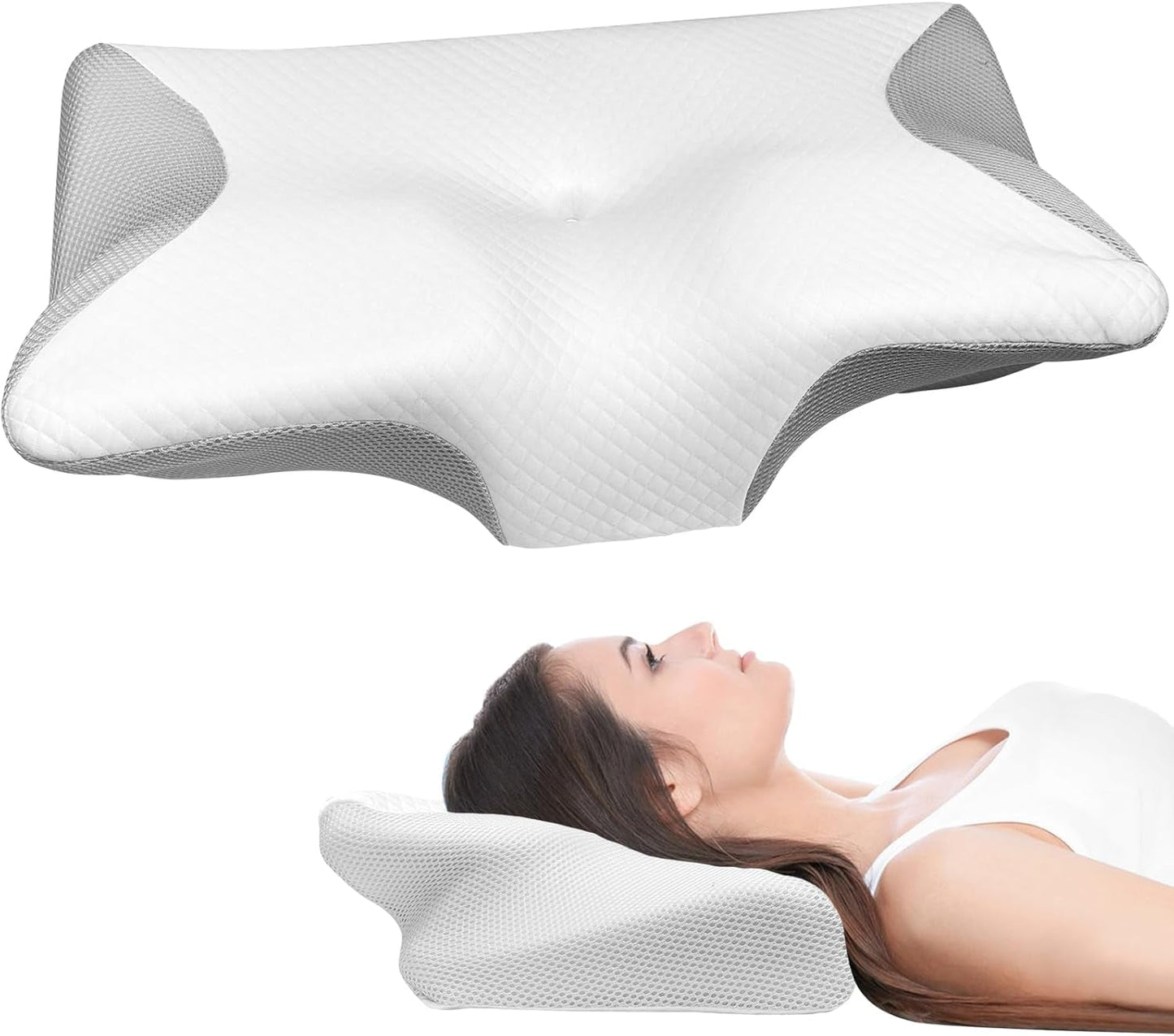 Almohada ortopédica, Almohada para el dolor de cuello, Almohada de espuma viscoelástica, Almohada ortopédica para el cuello, Almohada ortopédica para dormir, Almohada ortopédica para soporte del cuello, Almohada antirronquidos Piezas Almohadas ortopédicas cervicales Naty Shop Título predeterminado
