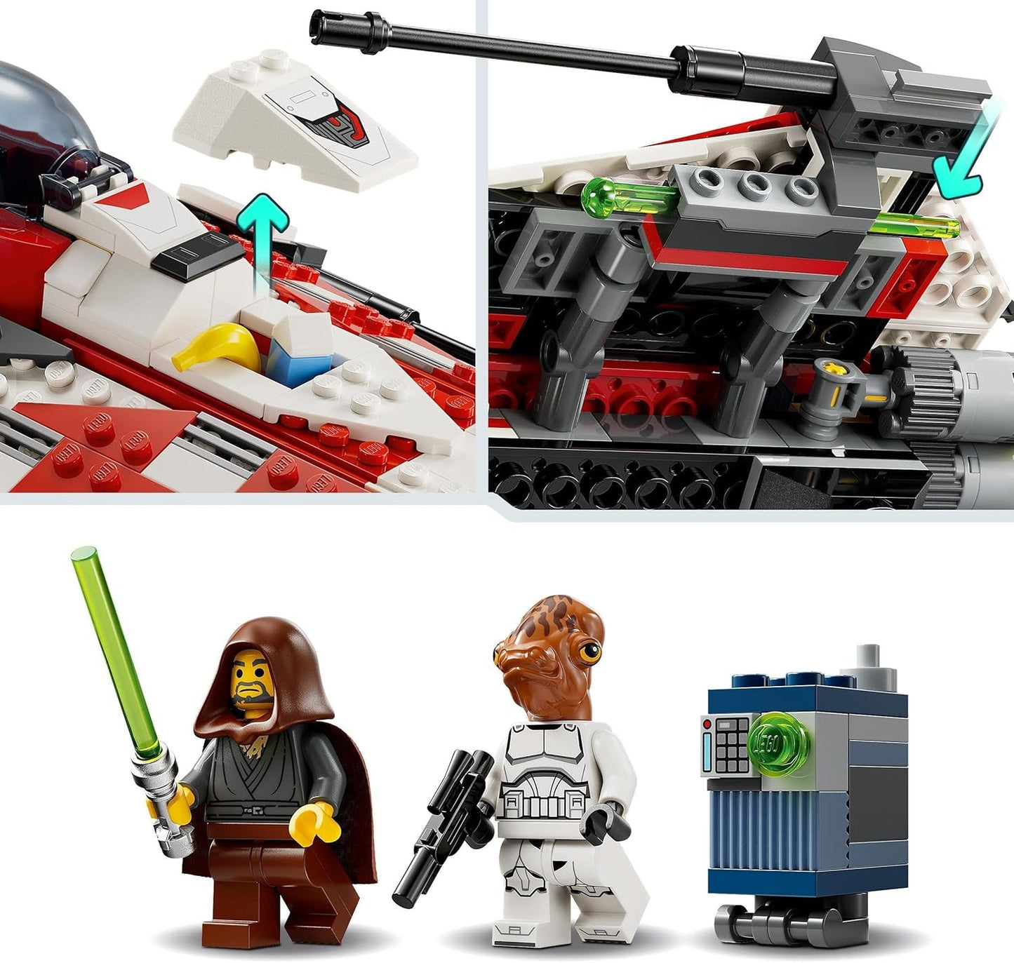 LEGO Star Wars Jedi Bob's Starfighter Juguete de construcción Nave espacial Ladrillos de juguete Personaje popular Regalo de cumpleaños para niños niñas y todos los fanáticos mayores de 8 años 75388 Juegos de construcción Beuche den LEGO-Store