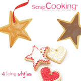 Scrapcooking - Rotuladores de 4 piezas: dorado, chocolate, blanco y rojo - Bolígrafos decorativos comestibles para escribir y dibujar en postres, pasteles y galletas