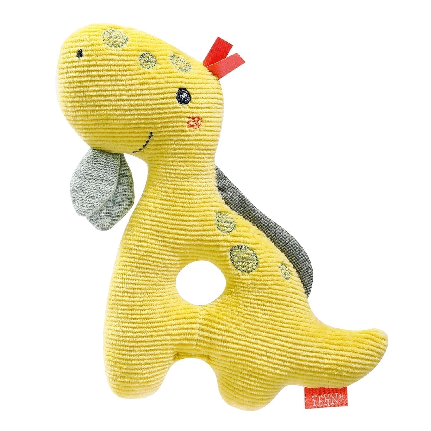 Fehn Baby Grip Ring Oveja de juguete fehnNATUR - Peluche con algodón orgánico - Juguete para bebé con cascabel y divertido juguete educativo - Juguete de agarre para bebés y niños pequeños a partir de 0 meses Baby Toys Naty Shop Dino