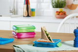 Sistema de caja sándwich para lonchera | 450ml | lonchera apilable y hermética con tapa | para niños y adultos | sin BPA | colores mezclados | Cajas de almacenamiento de alimentos Naty Shop de 3 piezas